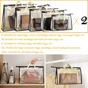 GVTSDE 10Pcs Handbag Storage Organizer Dust Bags,Clear Dust XXL Handbag Storage with Zipper,Purse Storage Bag for Closet Storing Handbags, Wallets, Scarves, Clothes., X-Large