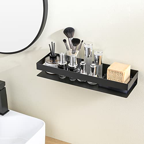 KES Bathroom Shower Shelf Stainless Steel Rustproof Bath Shelf Basket Caddy Square Modern Style Wall Mounted Matte Black, BSC205S40A-BK