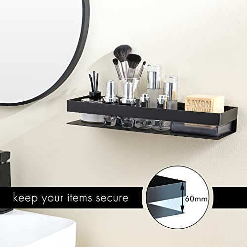 KES Bathroom Shower Shelf Stainless Steel Rustproof Bath Shelf Basket Caddy Square Modern Style Wall Mounted Matte Black, BSC205S40A-BK