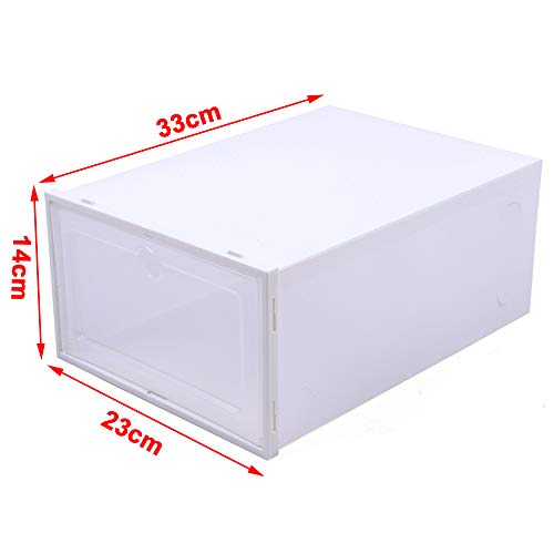 Foldable Shoe Box, 20/24Pcs Stackable Plastic Clear Shoe Storage Box,Storage Bins Shoe Container Home Organizer Rack Stack (24Pcs)