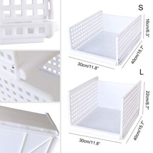 Yoillione White Wardrobe Closet Organizers Clothes Storage Organizer Wardrobe Shelve,Sinside Closet Organizer Container Closet Storage Drawers,Plastic Bathroom Kitchen Cupboard Organizer