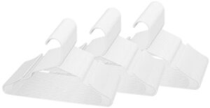 royale 60 pack white plastic hangers for clothes - heavy duty plastic clothes hanger ideal for everyday standard use - lightweight & space saving notched plastic hangers - slim & sleek shoulder groove