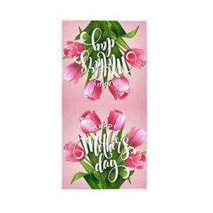 senya soft hand towels, mother's day blooming tulip flowers highly absorbent hand towels for bathroom