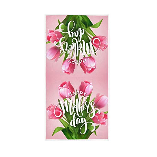 senya Soft Hand Towels, Mother's Day Blooming Tulip Flowers Highly Absorbent Hand Towels for Bathroom