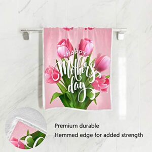 senya Soft Hand Towels, Mother's Day Blooming Tulip Flowers Highly Absorbent Hand Towels for Bathroom