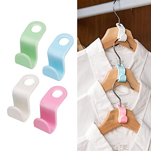 Clothes Hanger Connector Hooks,Sturdy Space Saving Hanger Hooks Pack of 100 Hanger Extender Clips 4-Color Hanger Hooks for Clothes Storage