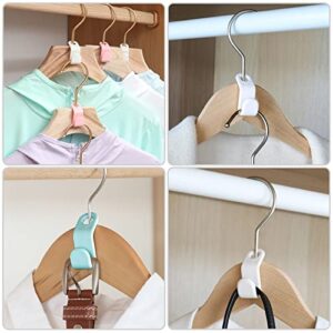 Clothes Hanger Connector Hooks,Sturdy Space Saving Hanger Hooks Pack of 100 Hanger Extender Clips 4-Color Hanger Hooks for Clothes Storage