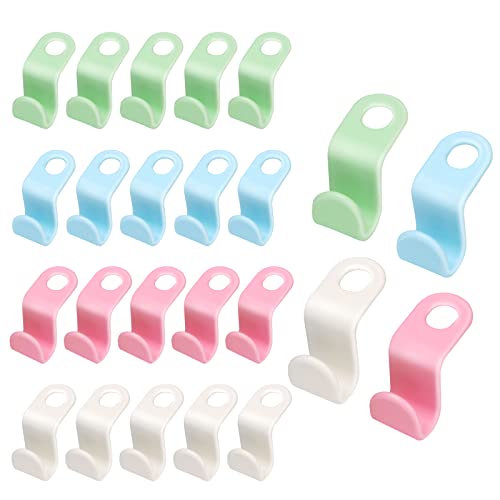 Clothes Hanger Connector Hooks,Sturdy Space Saving Hanger Hooks Pack of 100 Hanger Extender Clips 4-Color Hanger Hooks for Clothes Storage