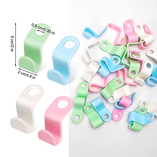 Clothes Hanger Connector Hooks,Sturdy Space Saving Hanger Hooks Pack of 100 Hanger Extender Clips 4-Color Hanger Hooks for Clothes Storage