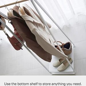 Yamazaki Shelf Home Free Standing Hanger | Steel | Coat Rack, One Size, White