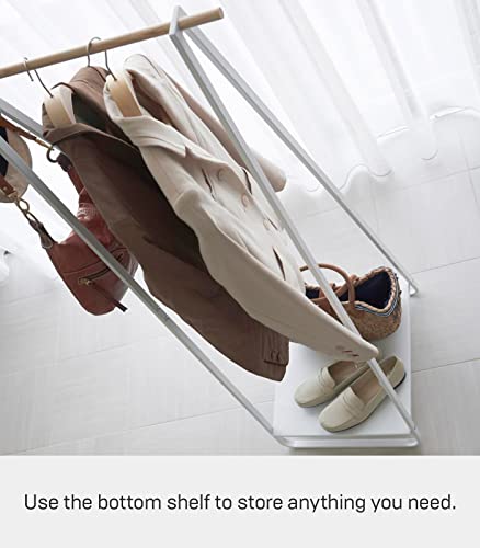 Yamazaki Shelf Home Free Standing Hanger | Steel | Coat Rack, One Size, White