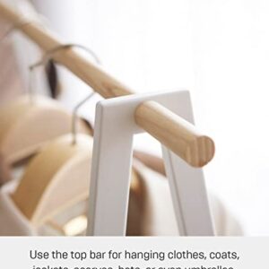 Yamazaki Shelf Home Free Standing Hanger | Steel | Coat Rack, One Size, White