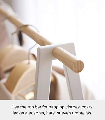 Yamazaki Shelf Home Free Standing Hanger | Steel | Coat Rack, One Size, White