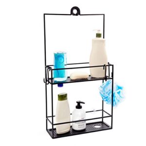 Umbra 023461-040 Cubiko Shower Caddy, Black Metal Shower Caddy Over the Shower Head