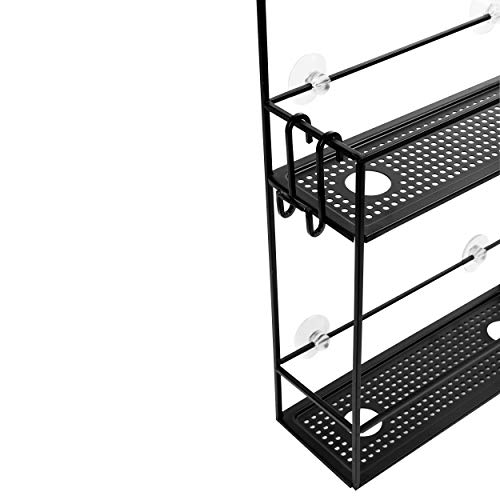 Umbra 023461-040 Cubiko Shower Caddy, Black Metal Shower Caddy Over the Shower Head