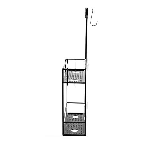 Umbra 023461-040 Cubiko Shower Caddy, Black Metal Shower Caddy Over the Shower Head