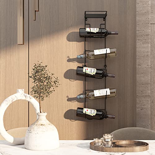 SODUKU Wall Mount Metal Wine/Towel Rack with Top Shelf