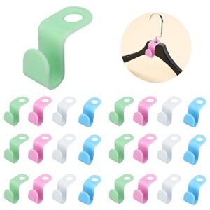 clothes hanger connector hooks,100pcs hanger hooks,space saving cascading hangers connection hooks for heavy duty clothes closet (colorful)