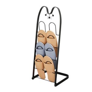 4 tiers shoes rack entryway shoes storage organizer metal slippers shelf shoes stand space saving shoes storage shelf for entryway living room bathroom(black)