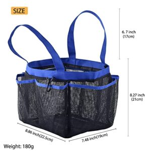 WKJHO Mesh Portable Shower Caddy Tote Bag for College Dorm Room Essentials,Large Hanging Shower Tote Basket Toiletry for Bathroom Accessories(black)