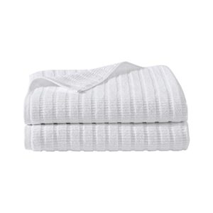 eddie bauer home | preston collection | bath sheet set - 100% cotton, lightweight & quick drying, machine washable easy care, 2pc, white