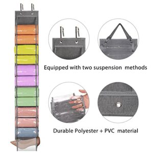 TAUPTT Legging Storage bag Organizer, Hanging Closet Organizer-Storage Bags/Containers for Clothes,Clothes Organizer with 24 Roll Compartments, Foldable Cubby (Grey) (TAT 001)