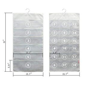 Hottong Hanging Storage Bags Mesh Pockets Dual Sided Closet Organizer with Metal Hanger for Bra Underwear Underpants Shoes Sock