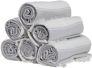 (set of 6) xxl turkish cotton bath beach hammam towel peshtemal throw fouta blanket set
