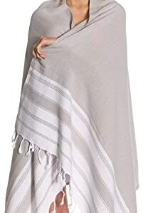 (Set of 6) XXL Turkish Cotton Bath Beach Hammam Towel Peshtemal Throw Fouta Blanket Set