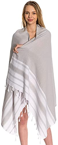 (Set of 6) XXL Turkish Cotton Bath Beach Hammam Towel Peshtemal Throw Fouta Blanket Set