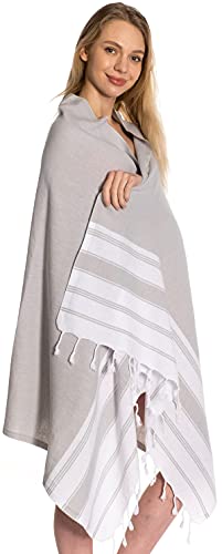 (Set of 6) XXL Turkish Cotton Bath Beach Hammam Towel Peshtemal Throw Fouta Blanket Set