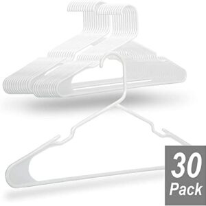 1InTheHome Standard Plastic Hangers, Hanger (30 Pack) Notched