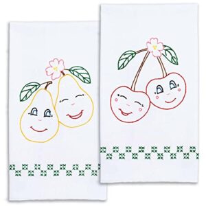 jack dempsey needle art - vintage pears & cherries decorative hand towels