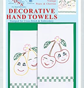 Jack Dempsey Needle Art - Vintage Pears & Cherries Decorative Hand Towels
