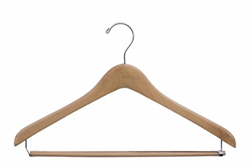 NAHANCO 2117CHPB Extra Thick Concave Wood Suit Hanger, 17", Natural Lacquered (Pack of 40)