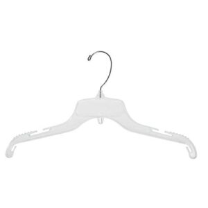 youth top hangers 15” plastic clear case of 100