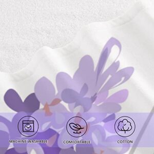 Lavender Peony Bath Towel Set Cotton Bath Towels for Bathroom Soft Towel Set 1 Bath Towel 1 Washcloth Soft Absorbent Decorative Towels for Face and Body