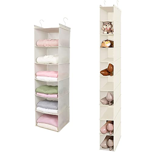 MAX Houser Hanging Closet Organizer, Hanging Sweater Organizer,Foldable Hanging Shelves for Closet