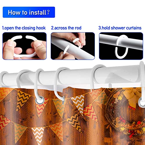 4PC Fall Thanksgiving Bathroom Set, Orange Pumpkin Shower Curtain Set with Shower Curtain and Rugs and Accessories,Bathroom Decor Shower Curtains with Soft Non-Slip Bath Mat and Toilet Lid Cover Mat