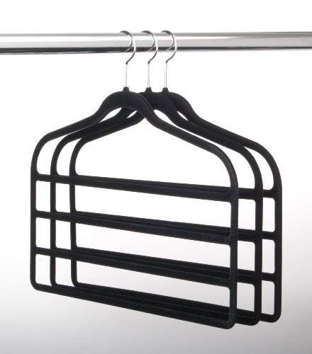 Space Saving Hanger for Pants Bar Pants Velvet Hangers - Set of 4