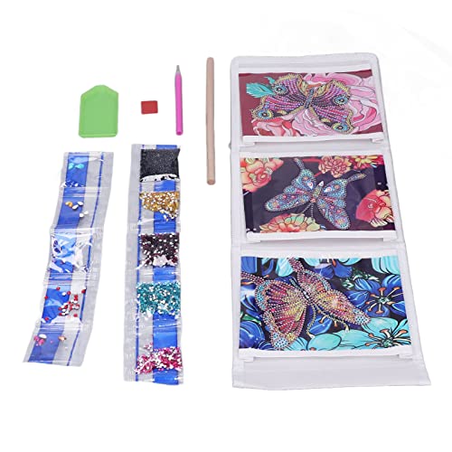 Serlium 3 Compartments DIY 5D Diamond Painting Storage Bag Kits Wall Hanging Storage Pocket Large Capacity Storage Foldable for Bedroom Bathroom