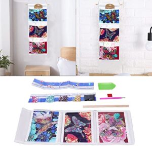 Serlium 3 Compartments DIY 5D Diamond Painting Storage Bag Kits Wall Hanging Storage Pocket Large Capacity Storage Foldable for Bedroom Bathroom