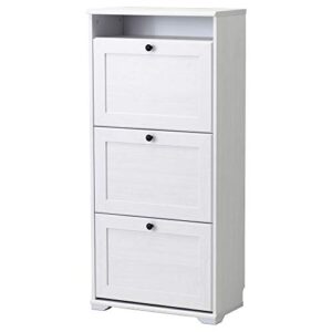 ikea brusali shoe cabinet with 3 compartments, white