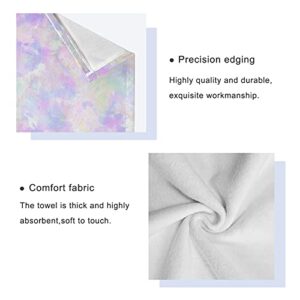 ALAZA Swirl Rainbow Tie-Dye Pastel Blot Print Towel Bathroom Sets 3 Piece Bath Towel Sets1 Bath Towel 1 Hand Towel 1 Washcloth Soft Luxury Absorbent Decorative Towels for Beach Gym Spa