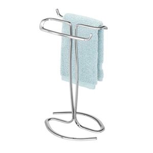 idesign metal hand towel rack, the axis collection – holds 2 hand towels, 7.75” x 6.25” x 13.5”, chrome