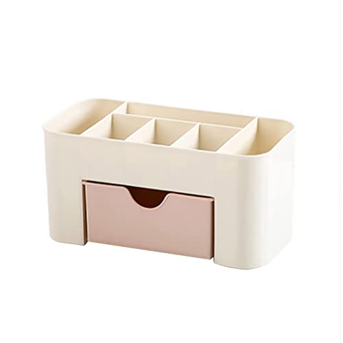 ccHuDE Plastic Cosmetic Display Organizer Makeup Storage Drawers Beauty Organizer Stand Skincare Storage Case Small Cosmetic Shelf for Vanity Dresser Light Pink