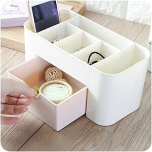 ccHuDE Plastic Cosmetic Display Organizer Makeup Storage Drawers Beauty Organizer Stand Skincare Storage Case Small Cosmetic Shelf for Vanity Dresser Light Pink