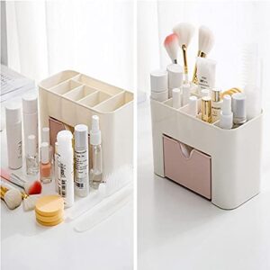 ccHuDE Plastic Cosmetic Display Organizer Makeup Storage Drawers Beauty Organizer Stand Skincare Storage Case Small Cosmetic Shelf for Vanity Dresser Light Pink