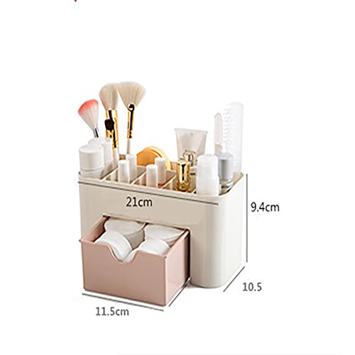 ccHuDE Plastic Cosmetic Display Organizer Makeup Storage Drawers Beauty Organizer Stand Skincare Storage Case Small Cosmetic Shelf for Vanity Dresser Light Pink