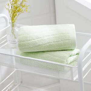 sense gnosis Green Hand Towels Set of 2 Wave Terry Striped Pattern 100% Cotton Soft Decorative Hand Towel for Bathroom 13 x 29 Inch